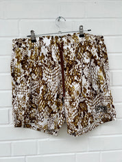 Badehose weiß braun muster Gr.L