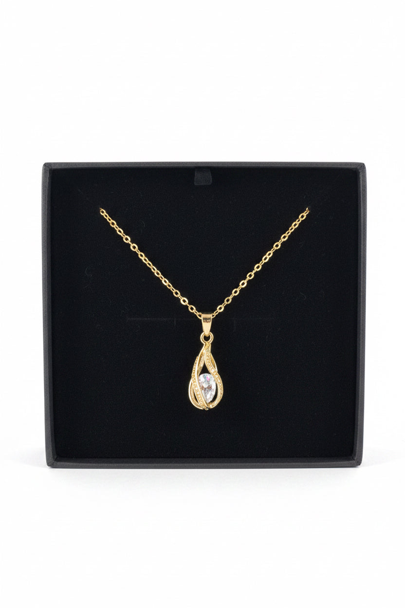 18K vergoldete Halskette Zirkonia Stein gold (20)