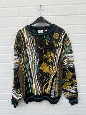 (89) Carlo Colucci 3D Strickpullover Pullover schwarz gelb  C12507 COL 471