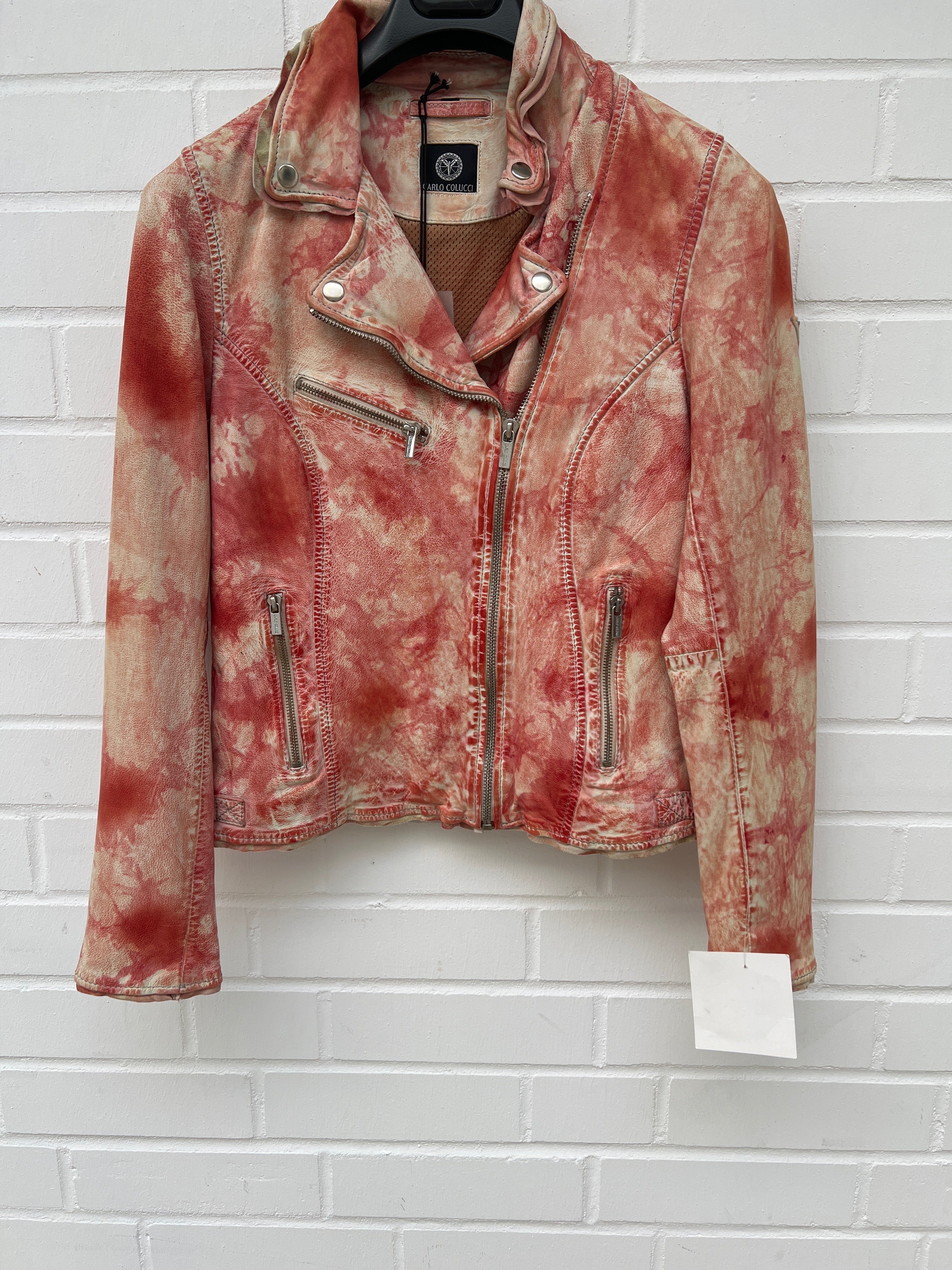 Carlo Colucci Lederjacke rosa GrS/36