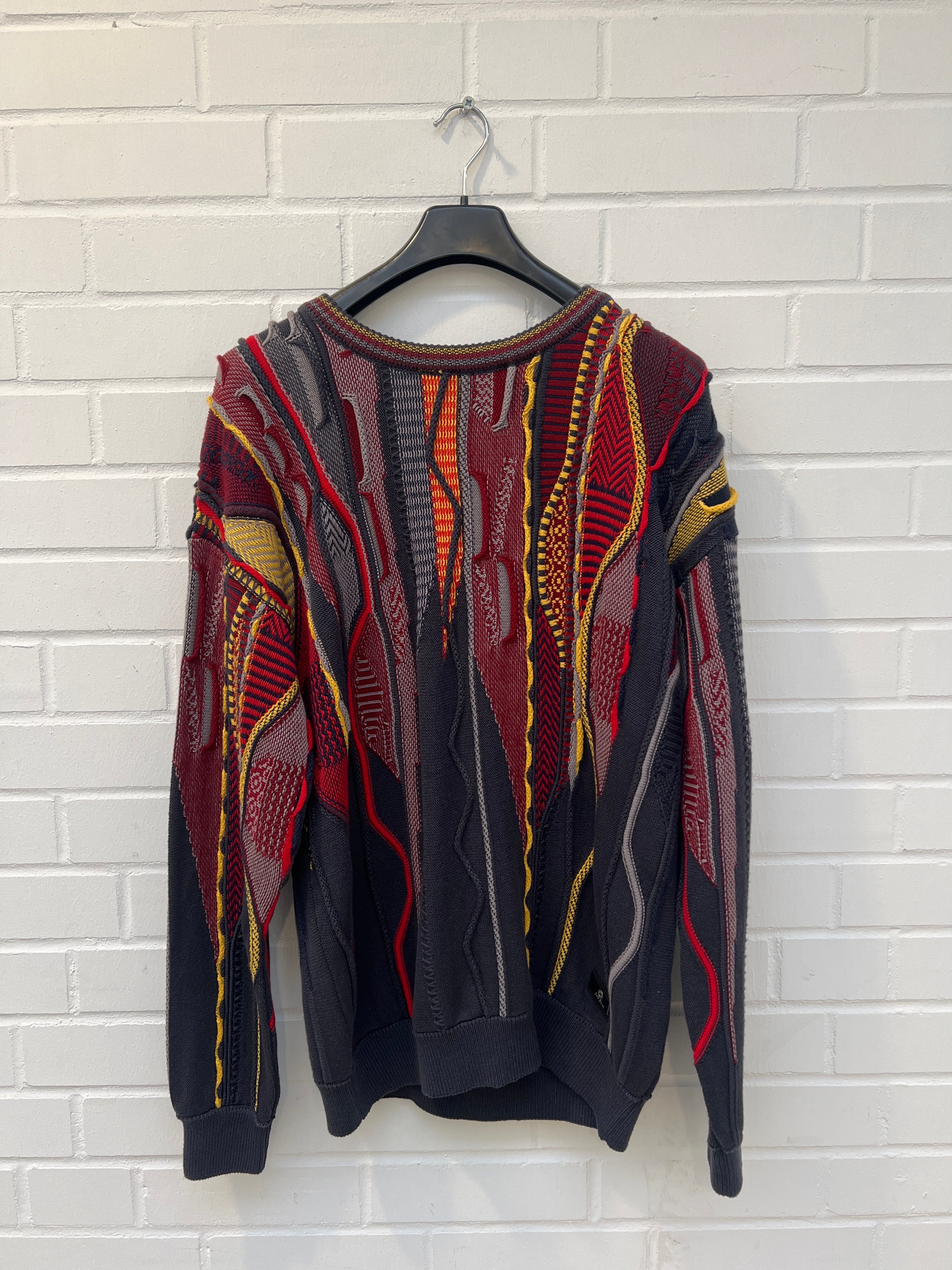 Carlo Colucci 3D Strickpullover grau bunt GrL