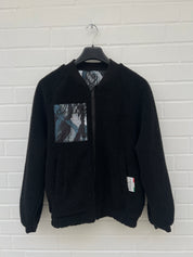Carlo Colucci Teddy Bomberjacke schwarz zweiseitig Wendejacke