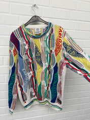 (85) Carlo Colucci 3D Strickpullover Pullover weiß bunt C10802 COL 591