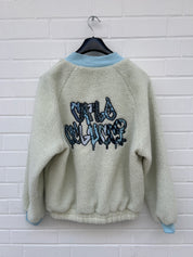 Carlo Colucci Teddy Bomberjacke Creme zweiseitig Wendejacke