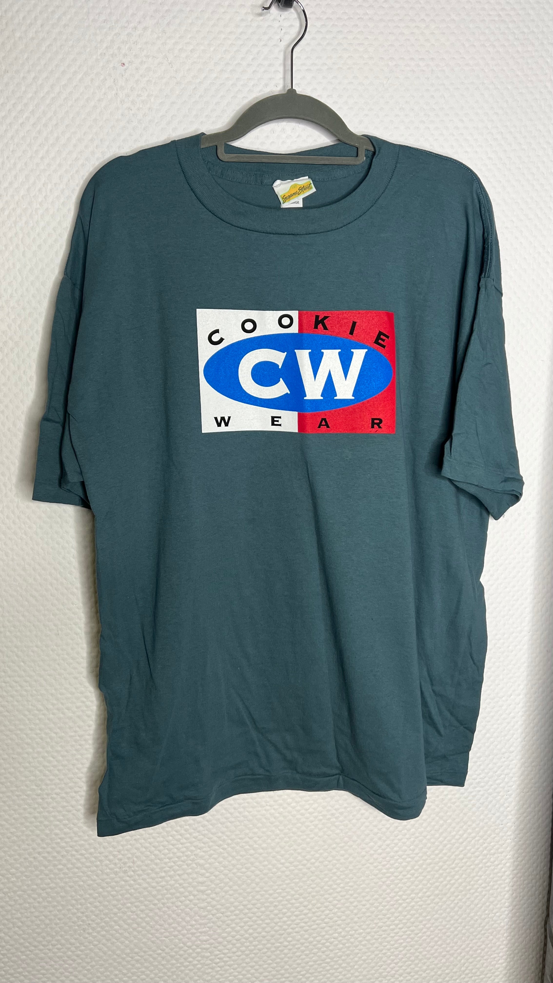 Vintage Sesame Street Cookie Wear Tshirt blaugrün 1990er