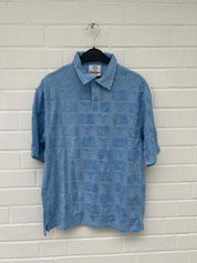Carlo Colucci Frottee Poloshirt Set hellblau GrXS