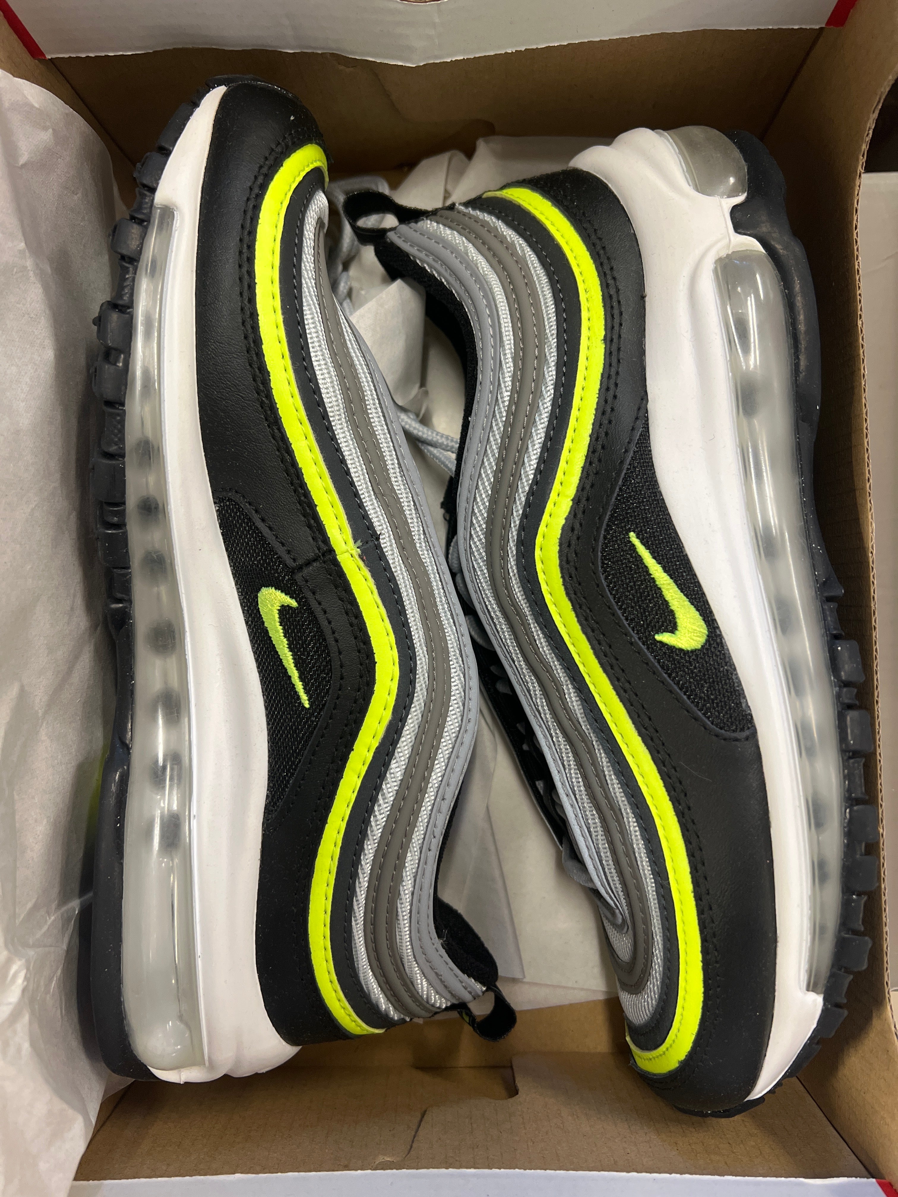 Nike Air Max 97 GS Pure Platinum Black White Gr38.5