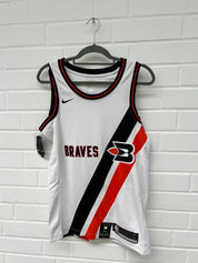(Stange4) NBA Braves Trikot weiß orange Gr.S