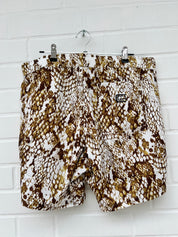 Badehose weiß braun muster Gr.L