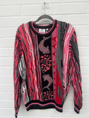 (215) Carlo Colucci 3D Strickpullover Pullover schwarz rosa C10007 COL 201