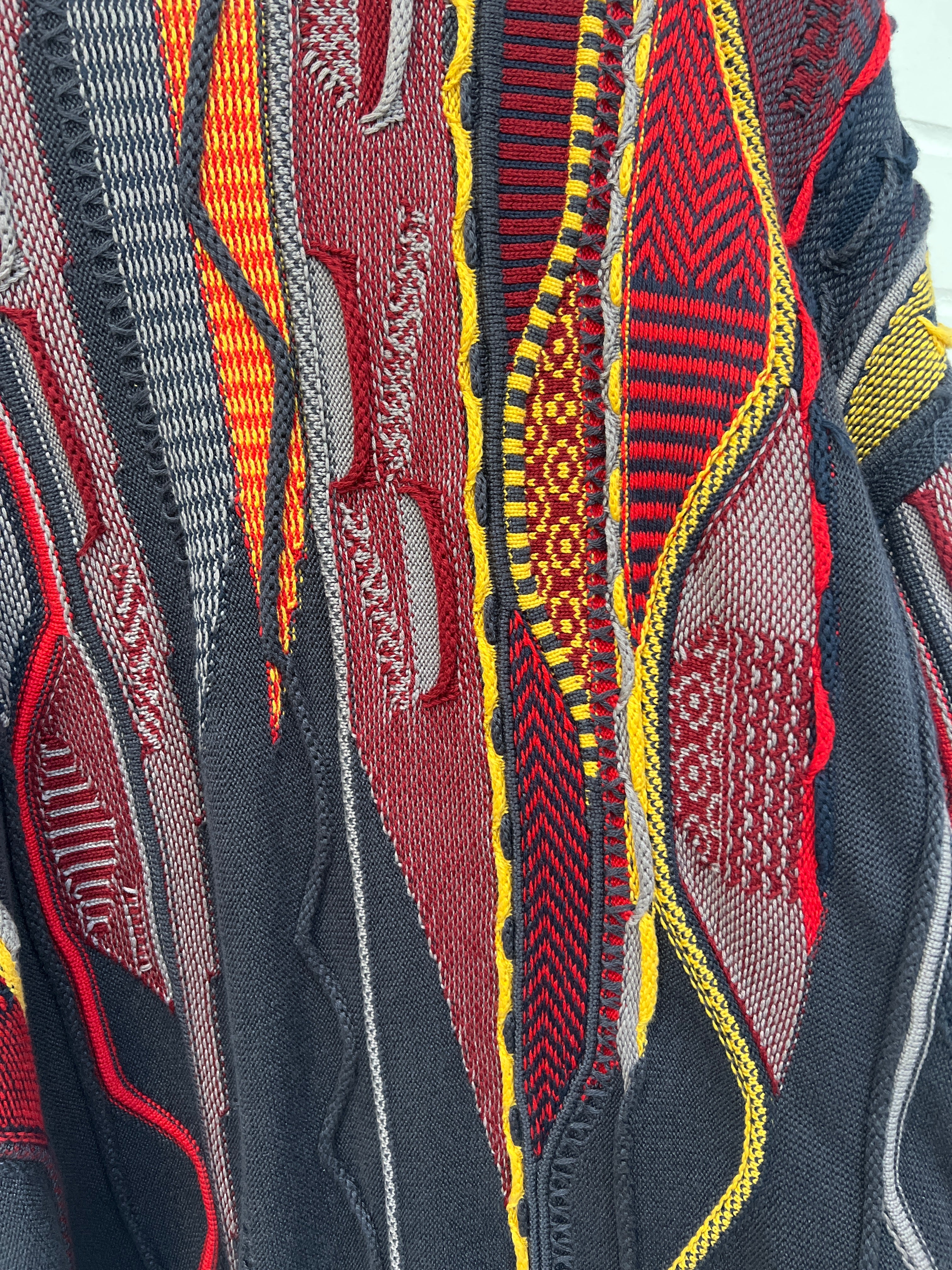 Carlo Colucci 3D Strickpullover grau bunt GrL