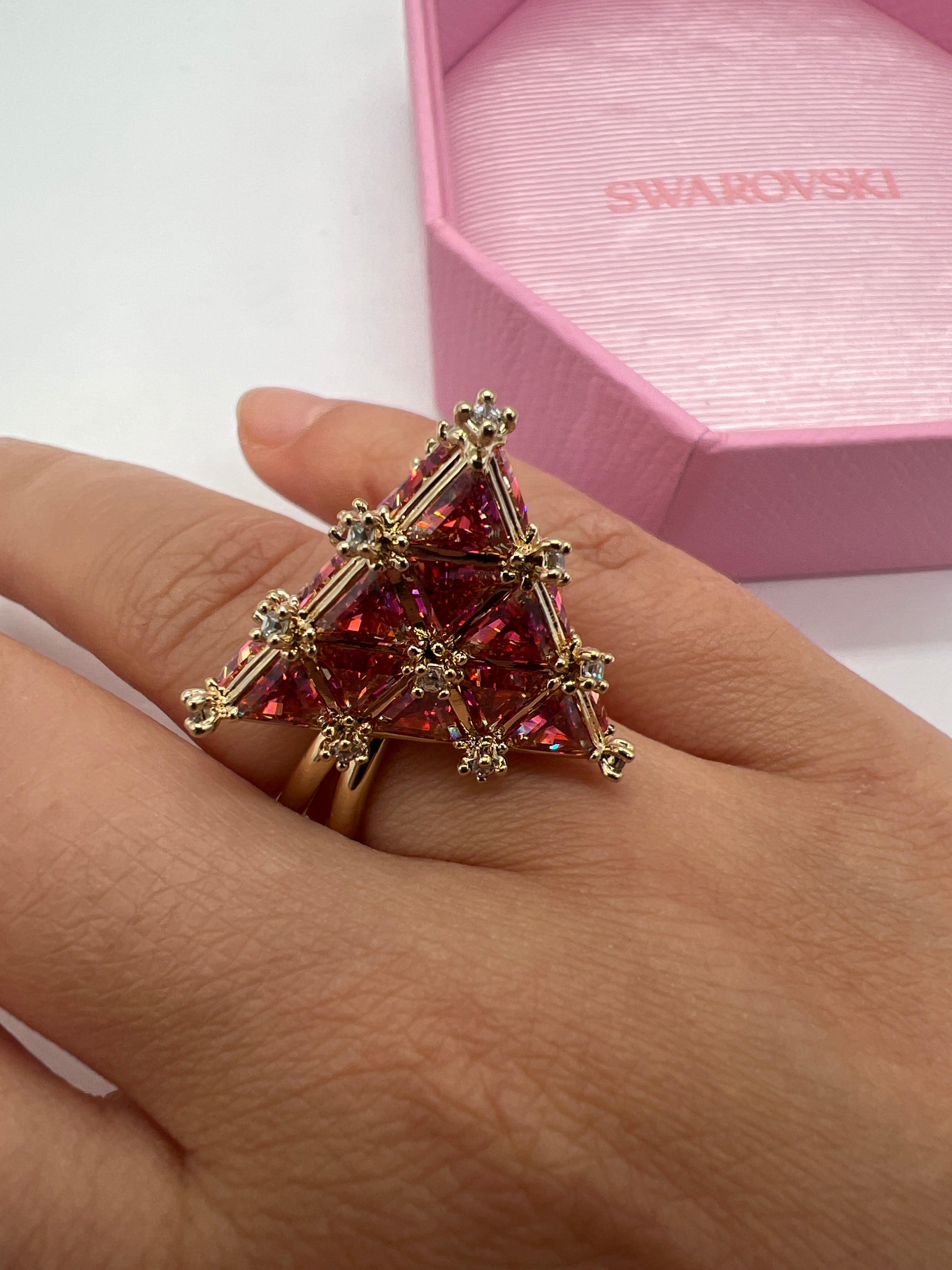 SWAROVSKI Pyramid Curiosa Cocktail Ring Rot Gold (5610826)