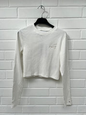 (32) TOMMY JEANS Crop Langarmshirt weiß