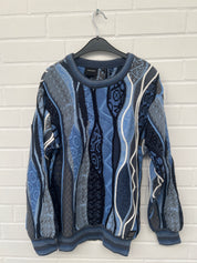 (62)Carlo Colucci 3D Strickpullover Pullover blau  C13301 COL 19