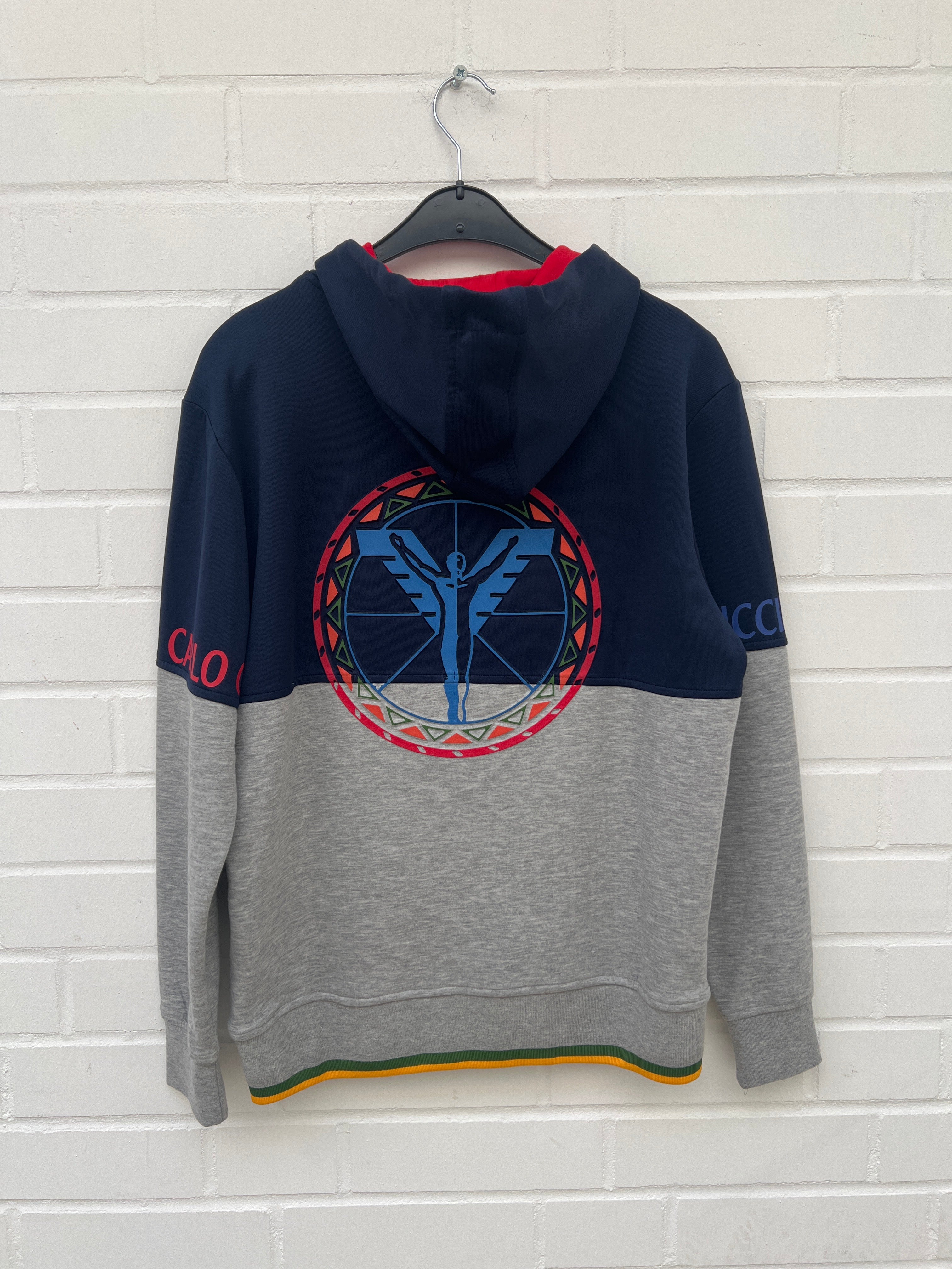 Carlo Colucci Zip Sweatshirt grau blau (GrS)