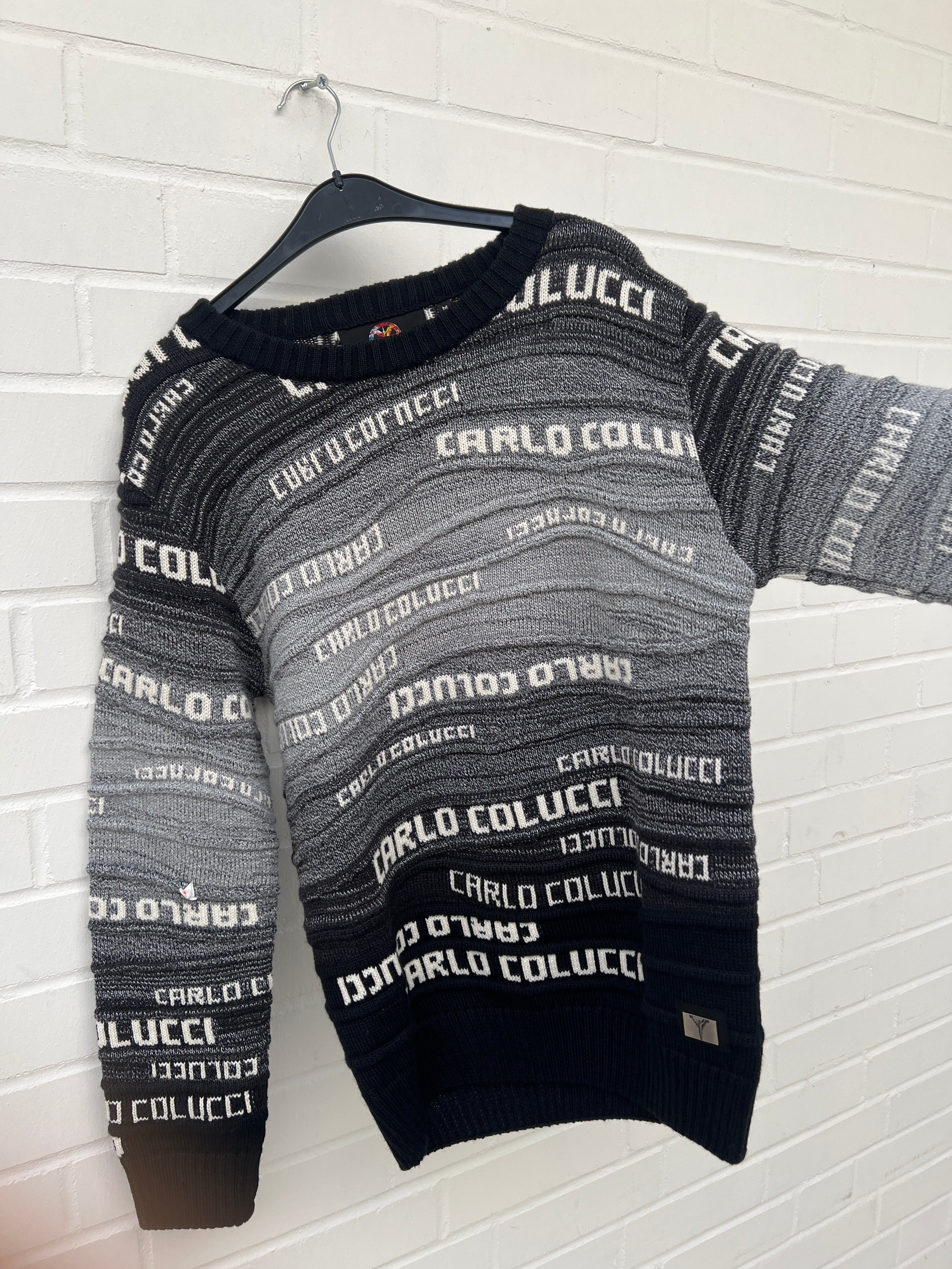 (179) Carlo Colucci Pullover schwarz grau
