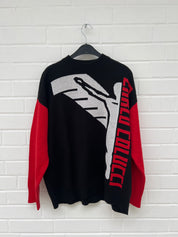 Carlo Colucci Strickpullover schwarz rot