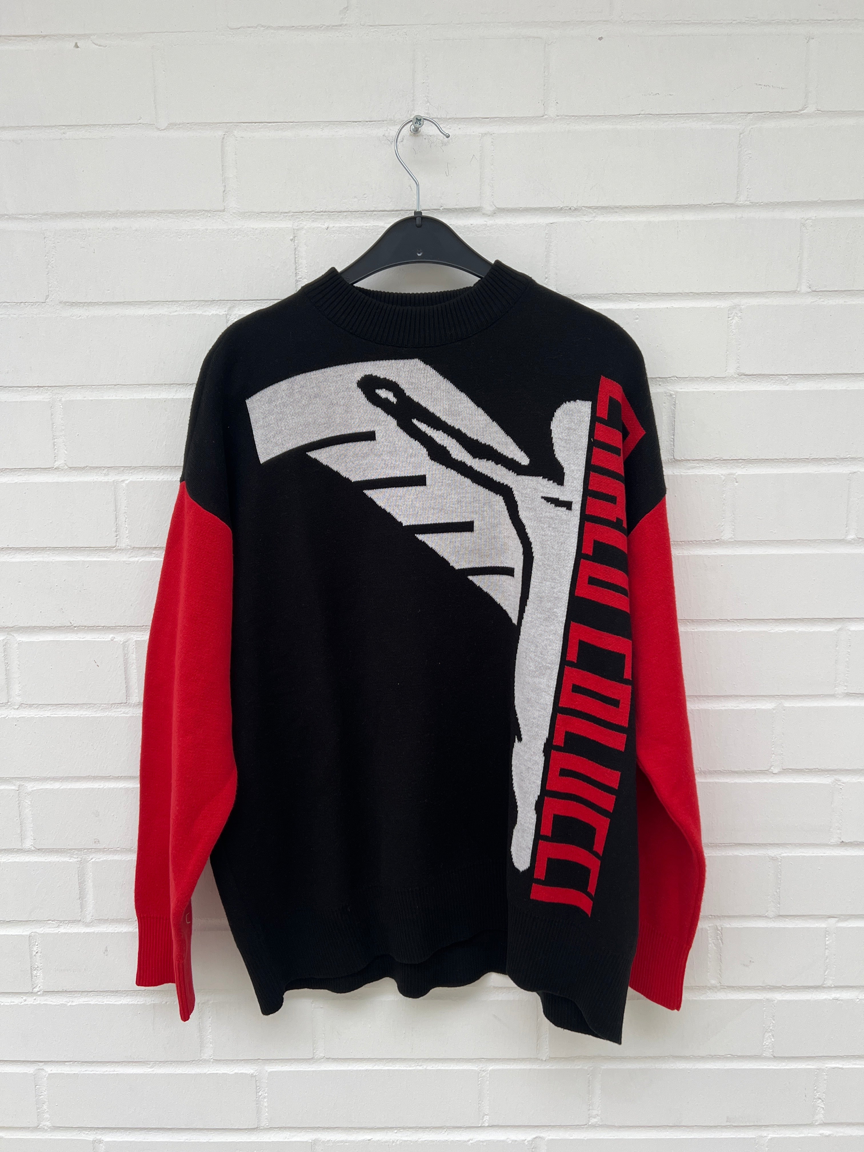 Carlo Colucci Strickpullover schwarz rot