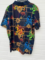 (Stange4) Carlo Colucci Poloshirt navymuster Gr.35