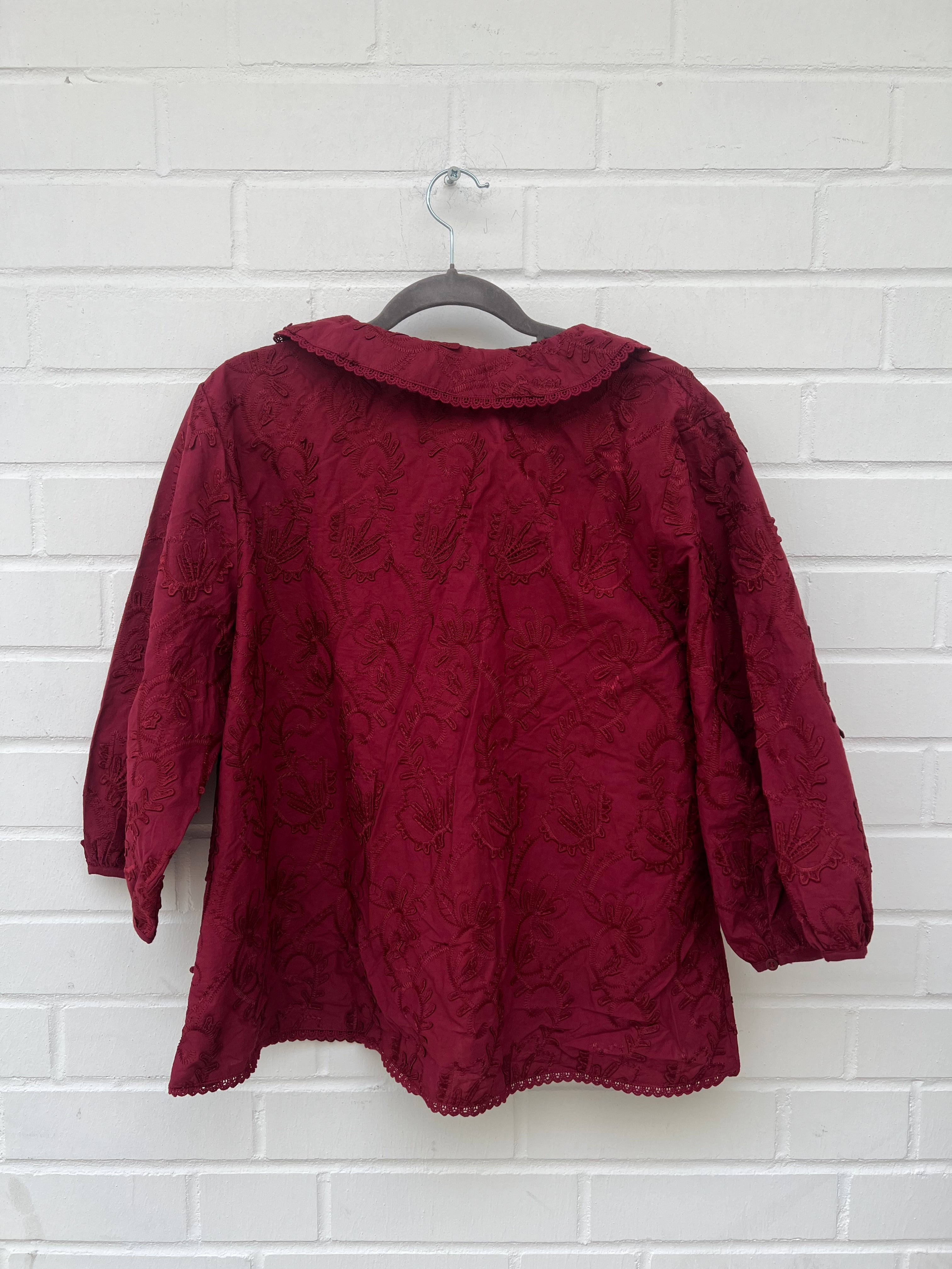 Vero Moda Curve Crop Bluse Rot Muster Gr46