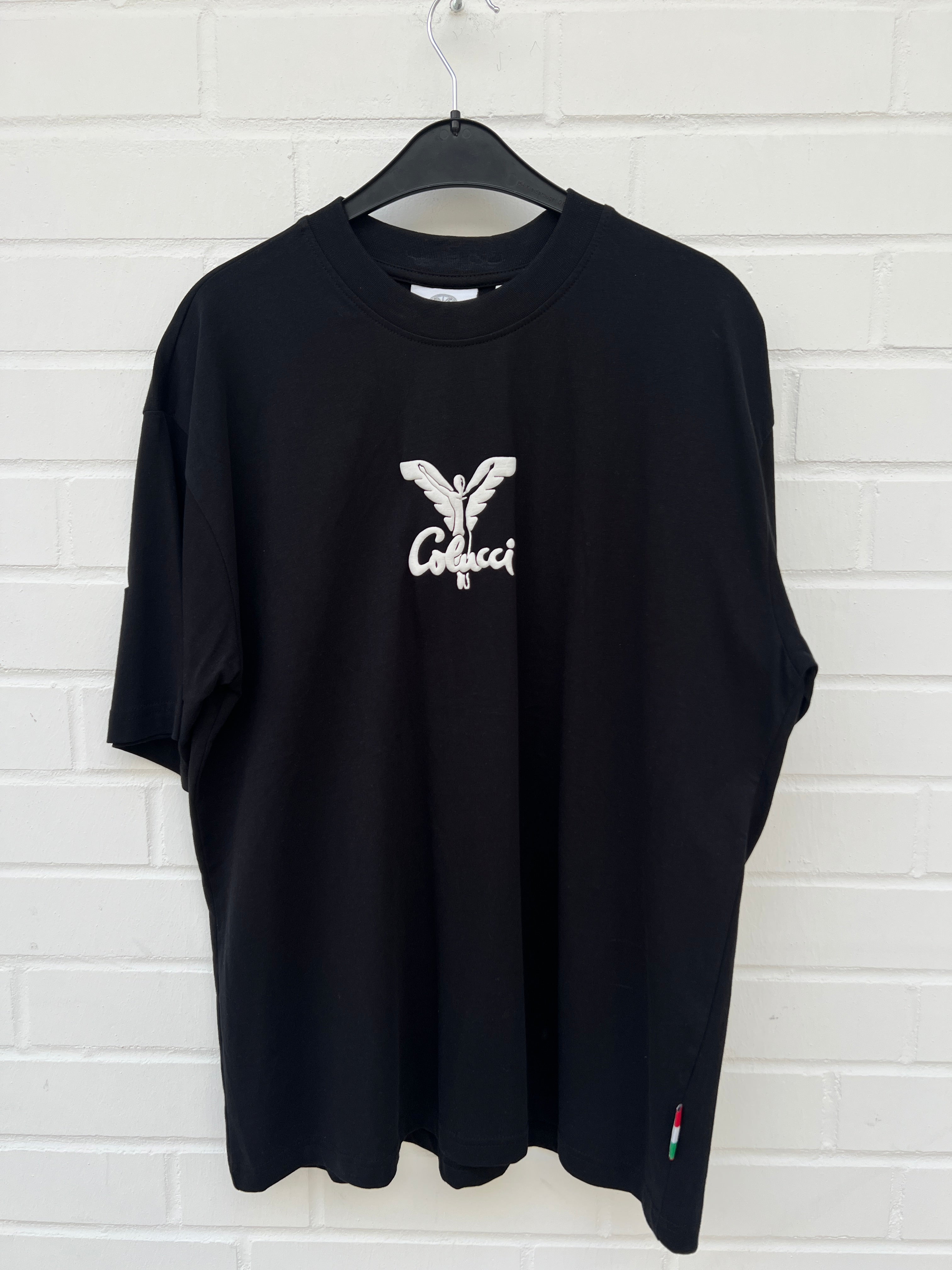 (9) Carlo Colucci Tshirt schwarz Rücken Logo