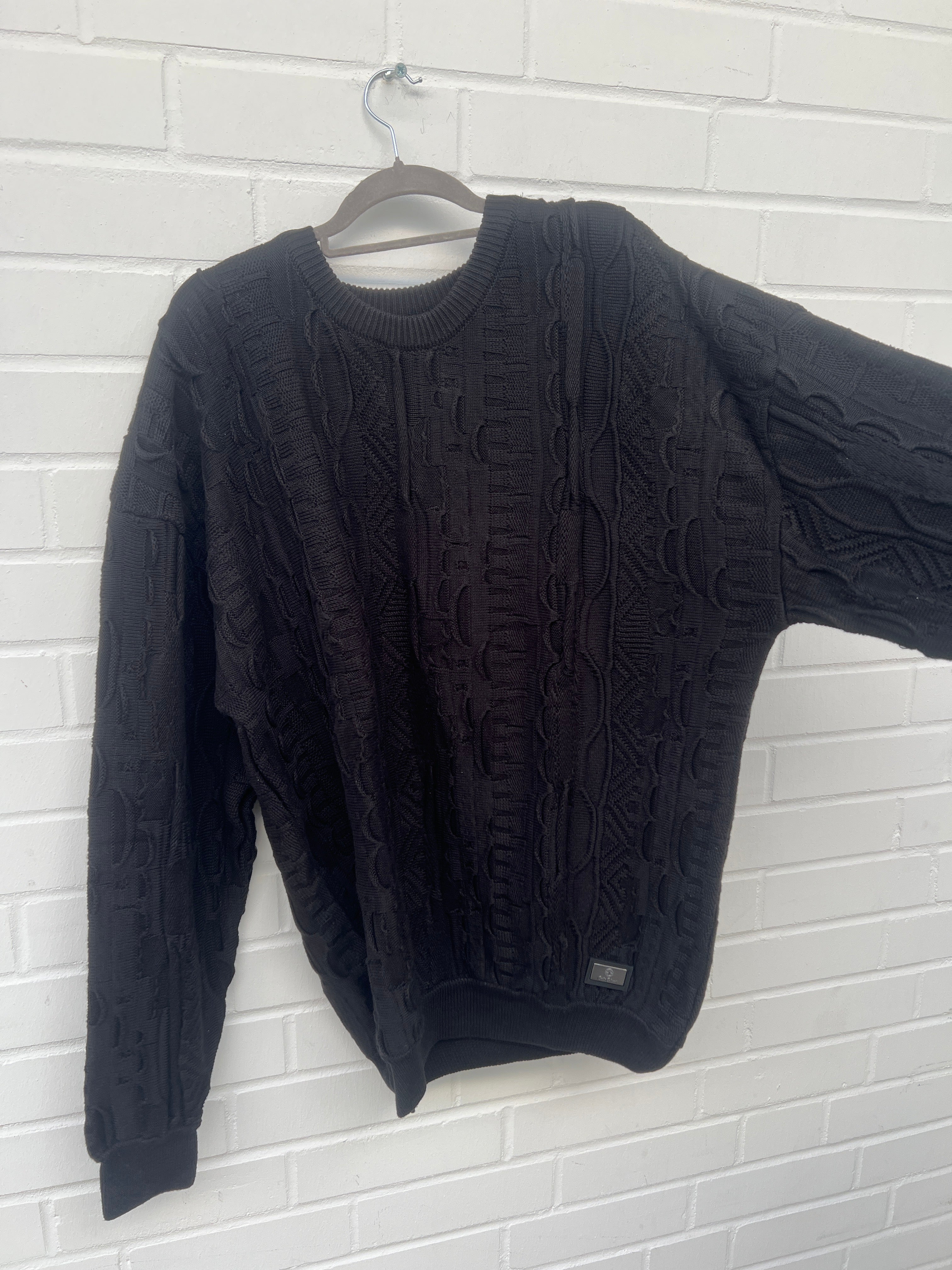 (62) Carlo Colucci 3D Strickpullover Pullover schwarz C10006 COL 20