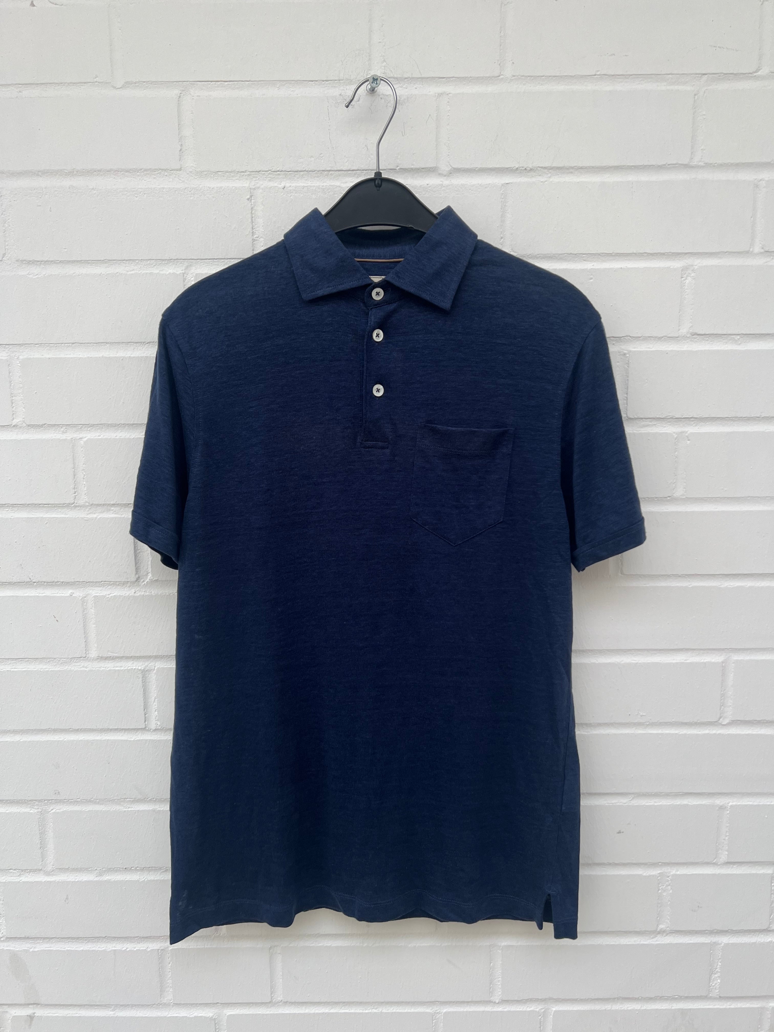 HACKETT LONDON Poloshirt 100% Leinen dunkelblau Gr.S