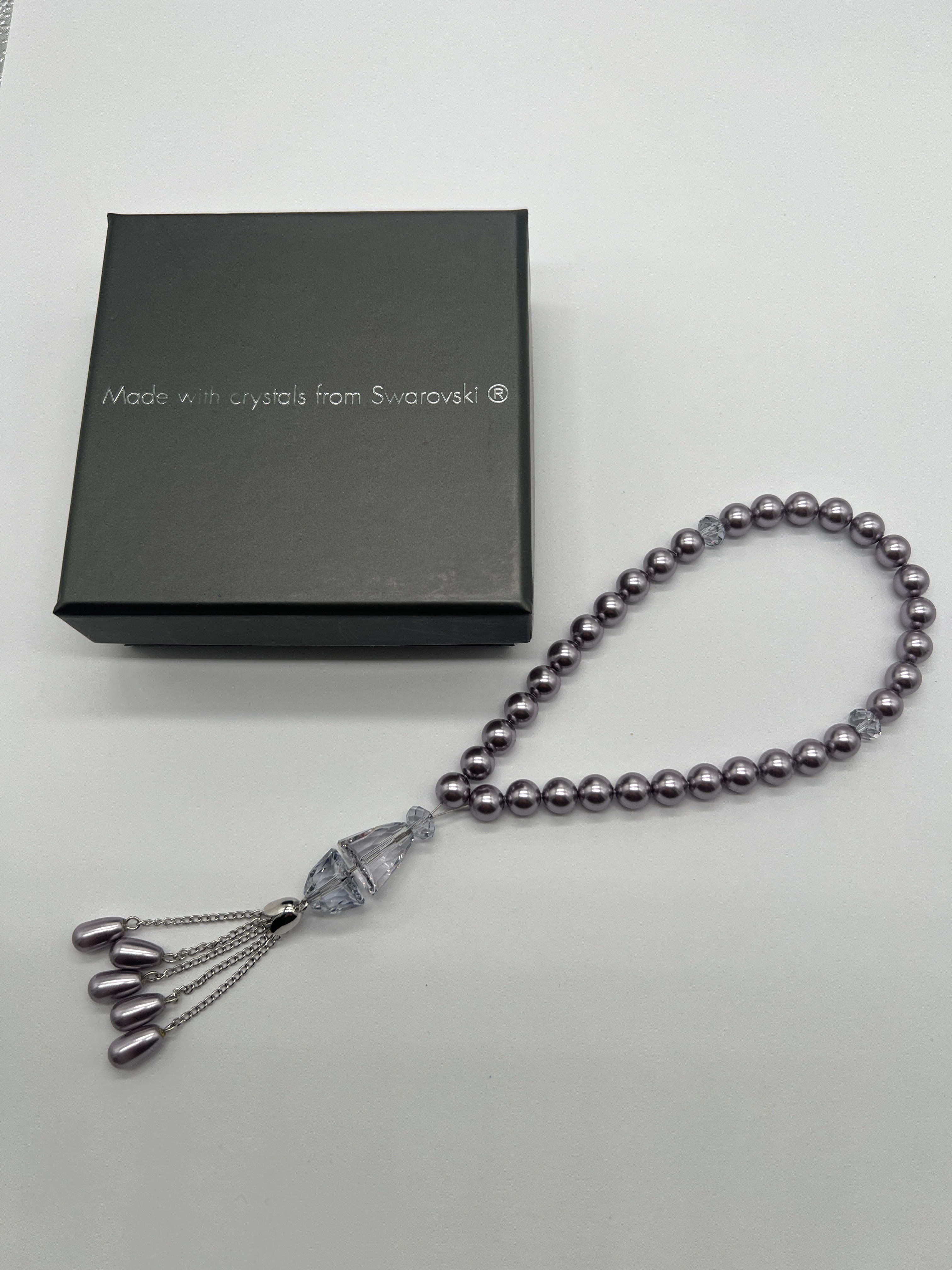 Swarvoski Gebetskette Mauve Peal Flider