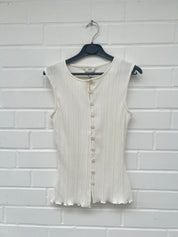 Only JDY Button Top Weiß GrS