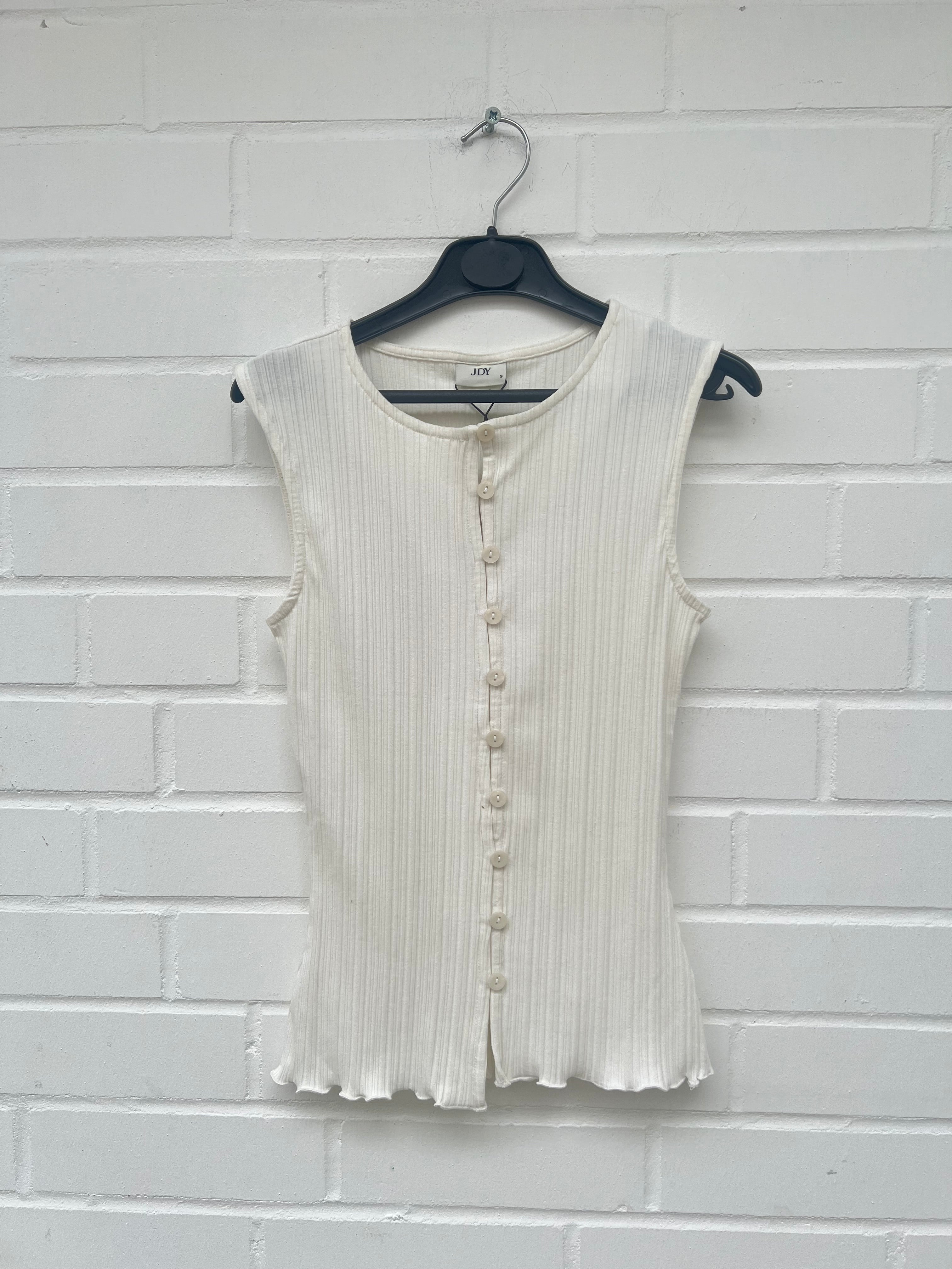 Only JDY Button Top Weiß GrS