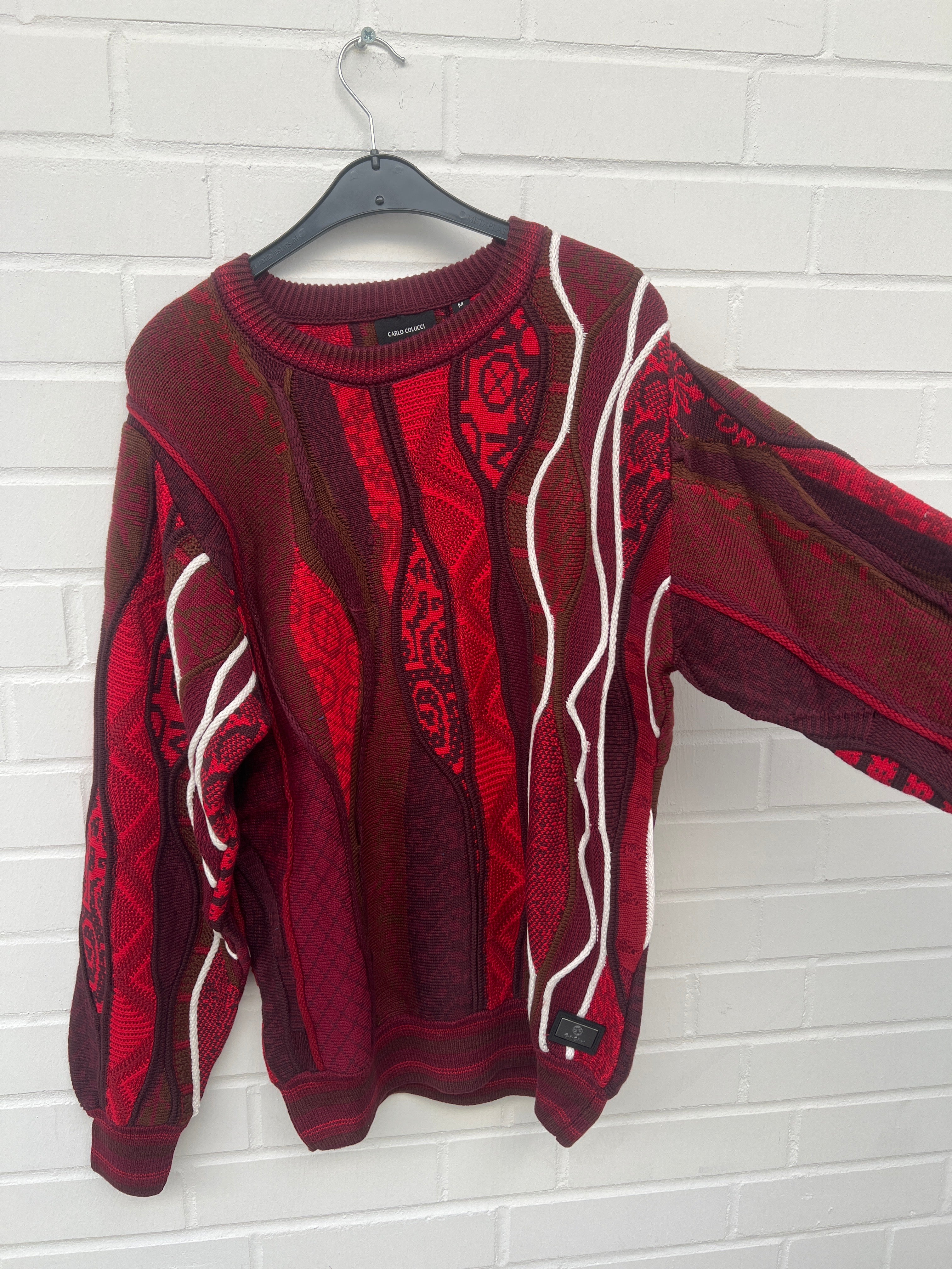 (102) Carlo Colucci 3D Strickpullover Pullover rot C13301 COL 30