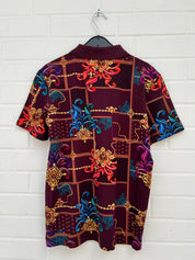 (Stange2) Carlo Colucci Poloshirt bordeauxbunt Gr.XS