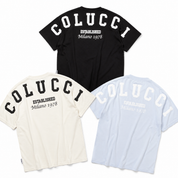 Carlo Colucci Tshirt Rücken Logo schwarz weiß hellblau