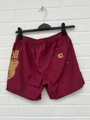 Badehose Bordeaux gold logo