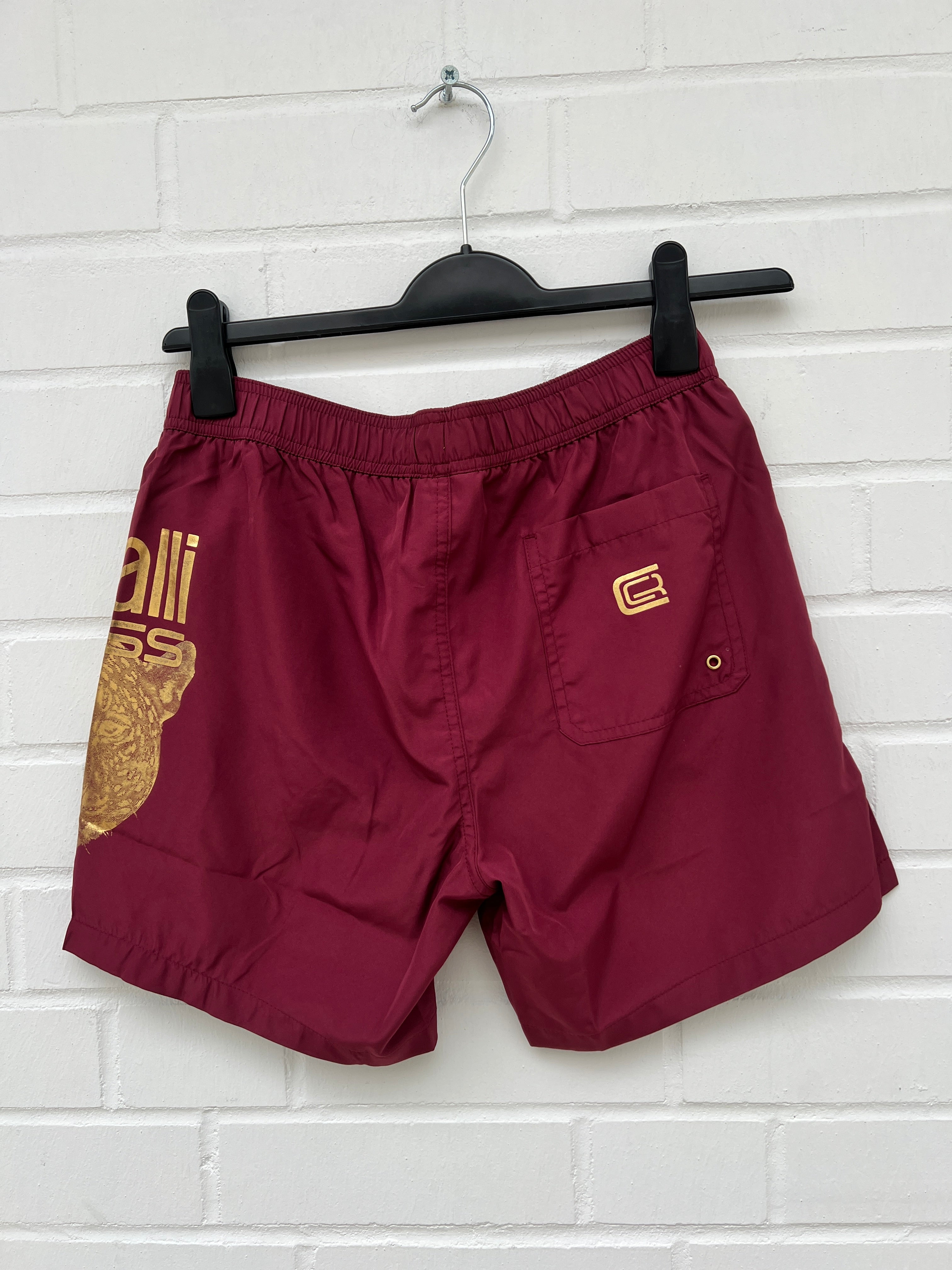 Badehose Bordeaux gold logo