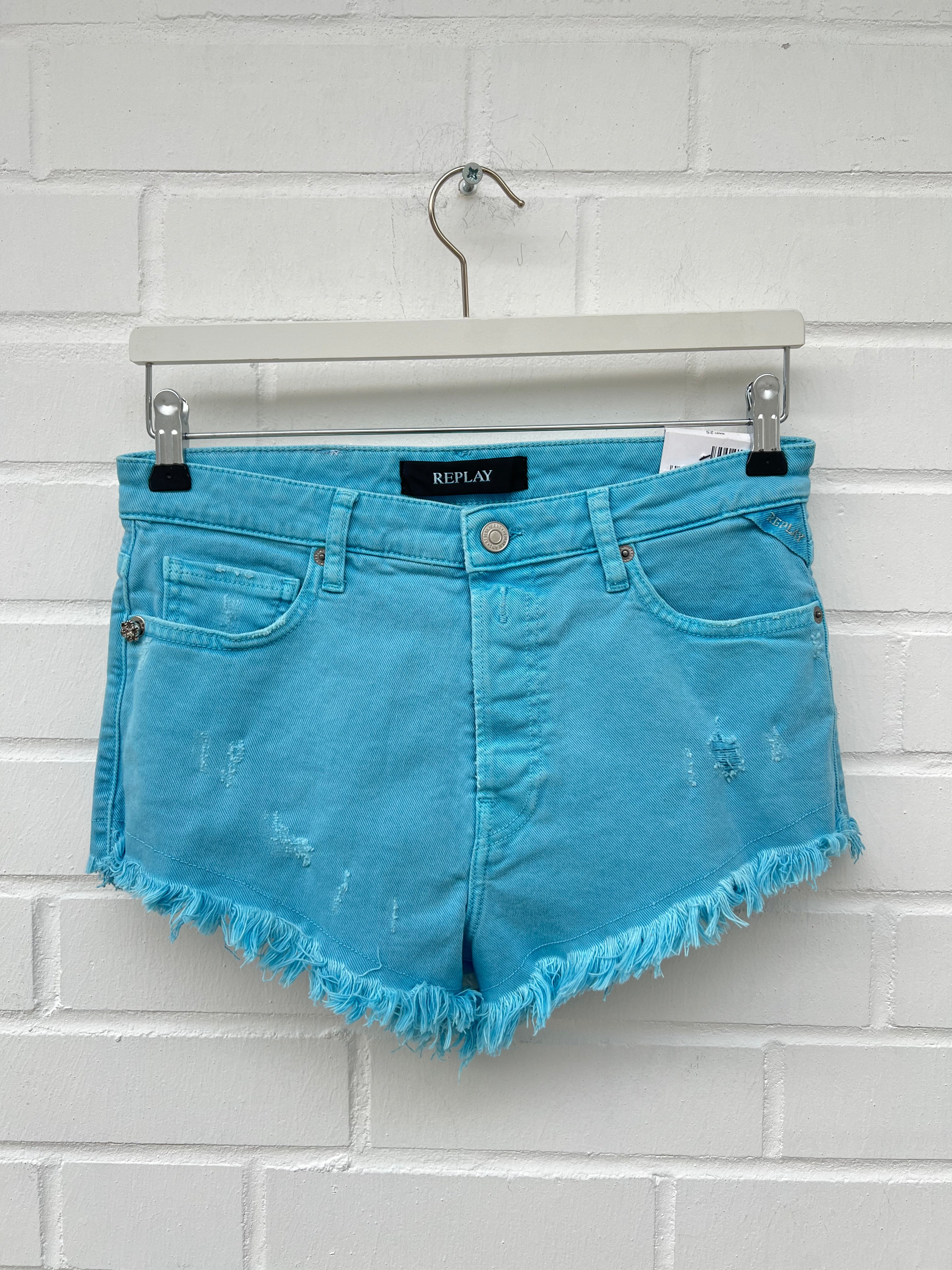 REPLAY Jeans Short Türkis Gr25