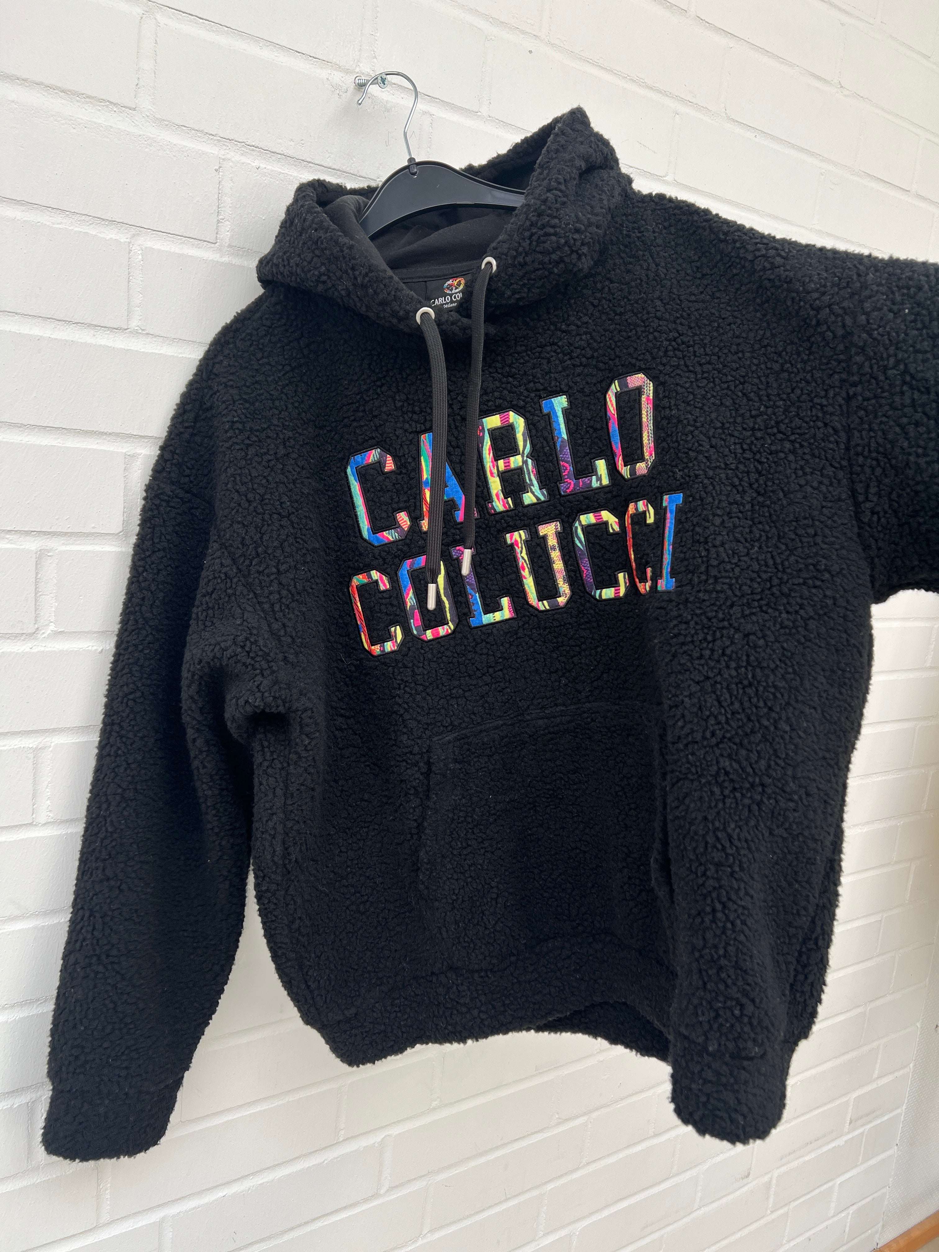 Carlo Colucci Teddy Hoodie schwarz