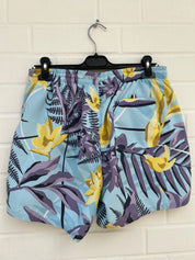 (5) Badehose hellblau muster