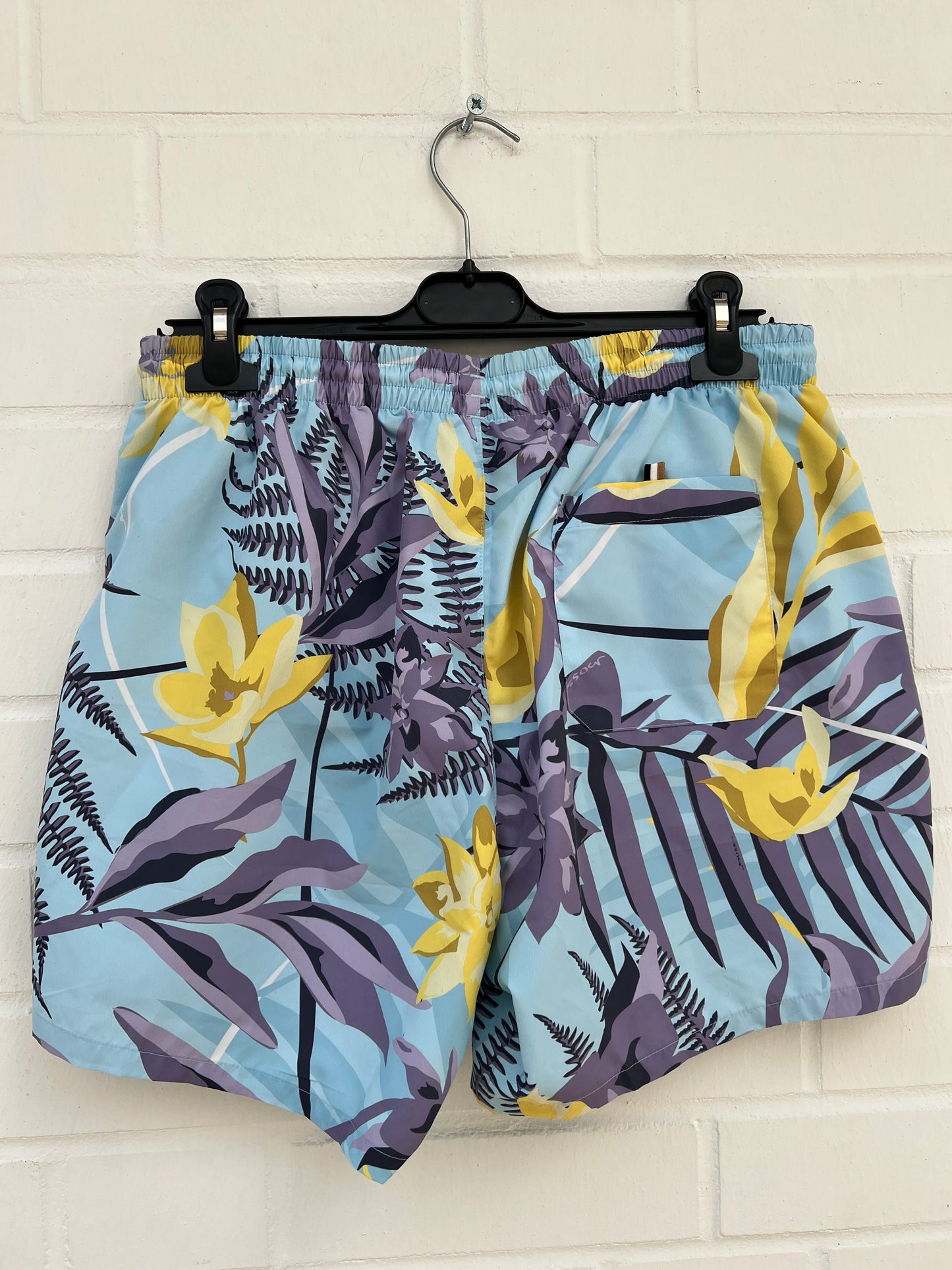(5) Badehose hellblau muster