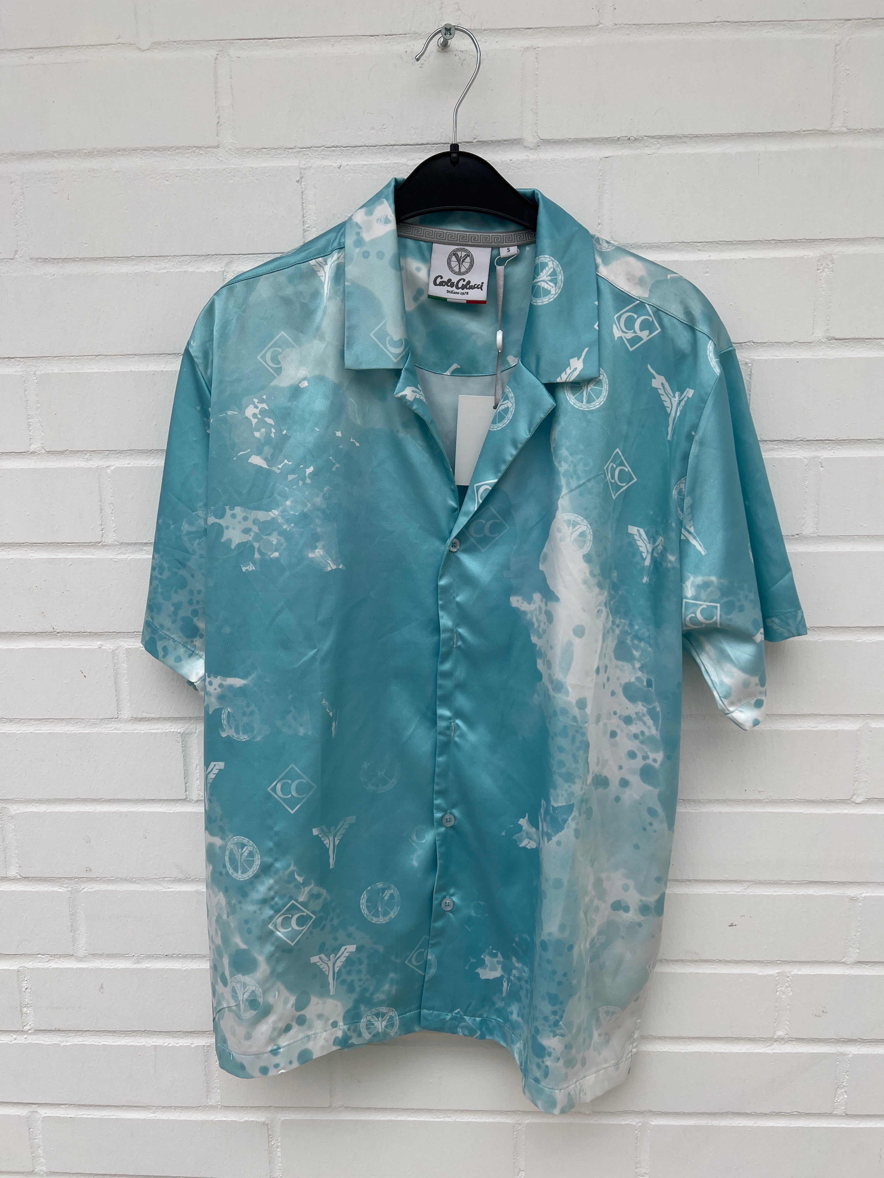 (38) Carlo Colucci Herren Satin Hemd