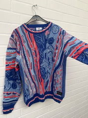 Carlo Colucci 3D Strickpullover Pullover blau orange C12507 COL 121
