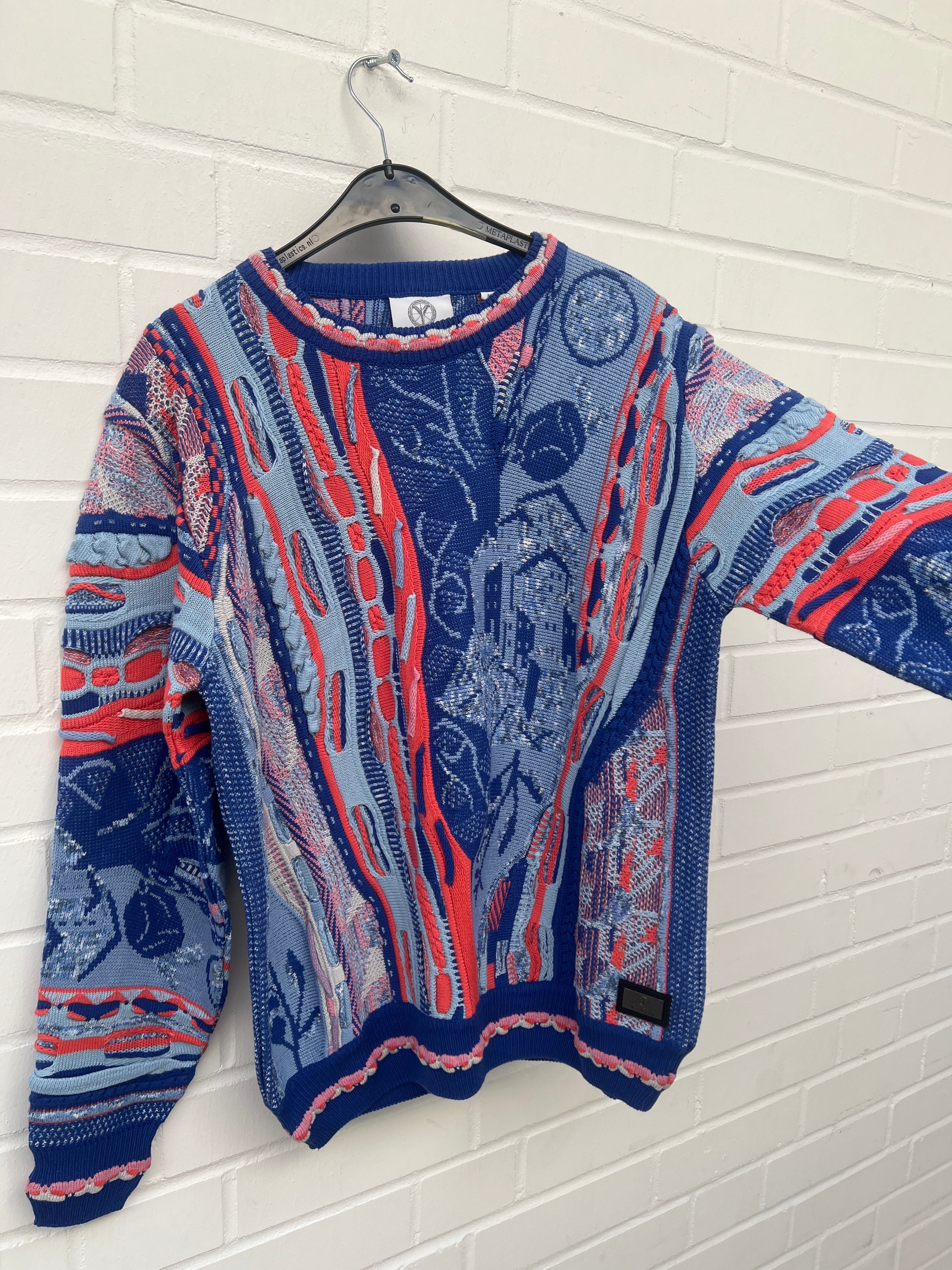 Carlo Colucci 3D Strickpullover Pullover blau orange C12507 COL 121