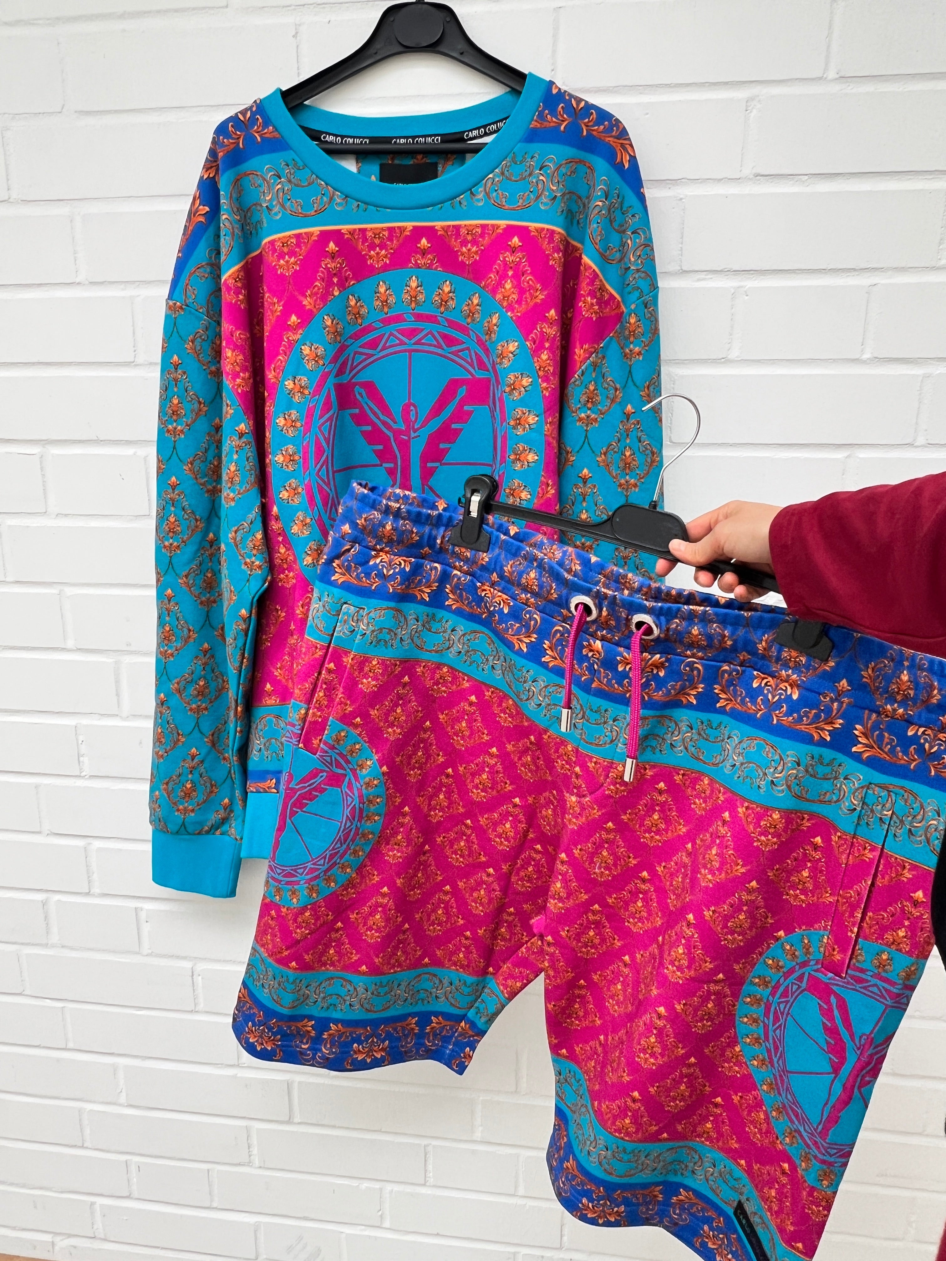 (Stange4) Carlo Colucci Sweater/Short Set blaubunt Gr4XL