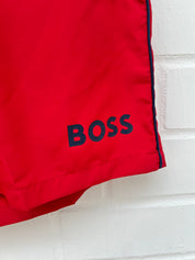 Badehose rot dunkelblau logo Gr.M