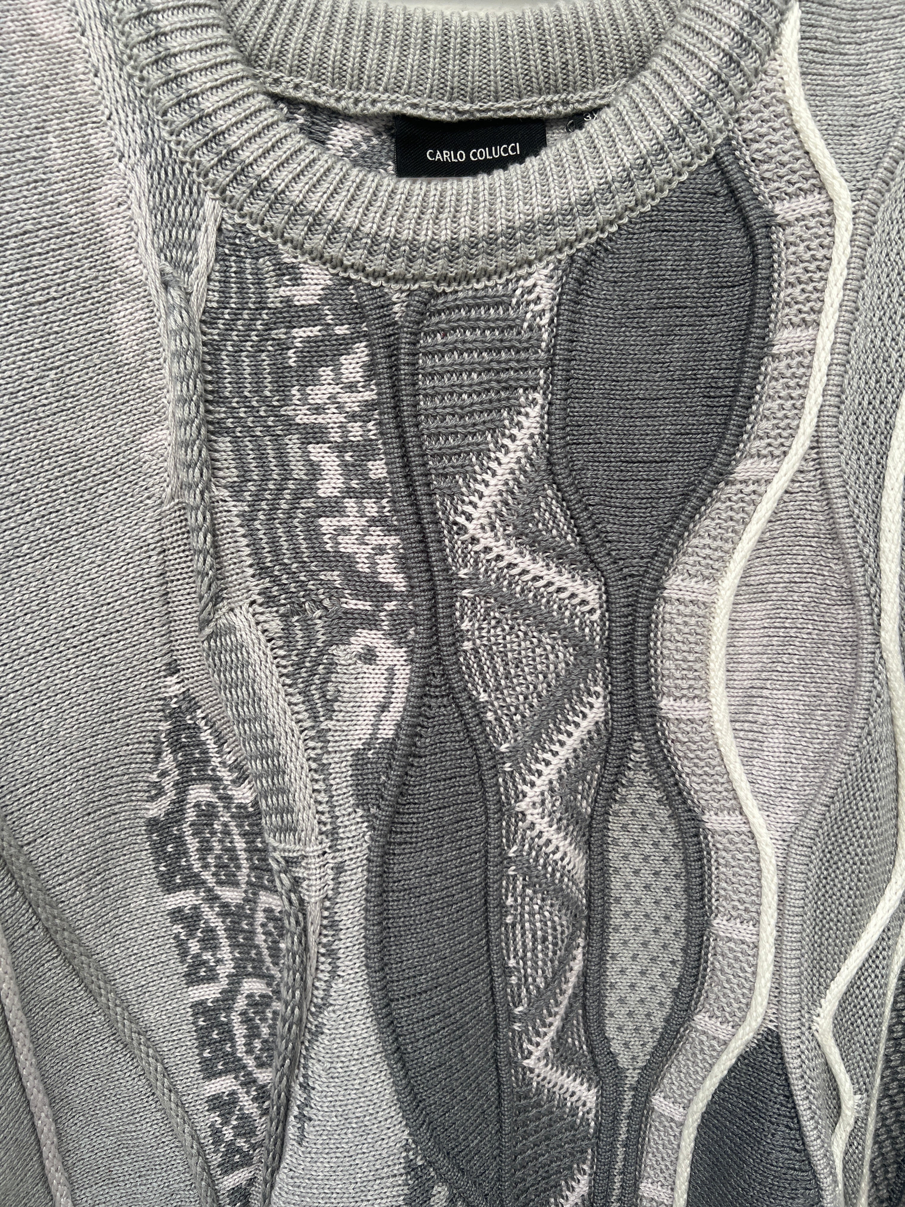 Carlo Colucci 3D Strickpullover Pullover grau C13301 COL25