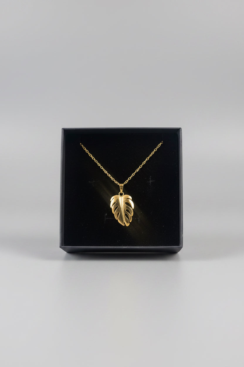 18K vergoldete Halskette Blatt (3)
