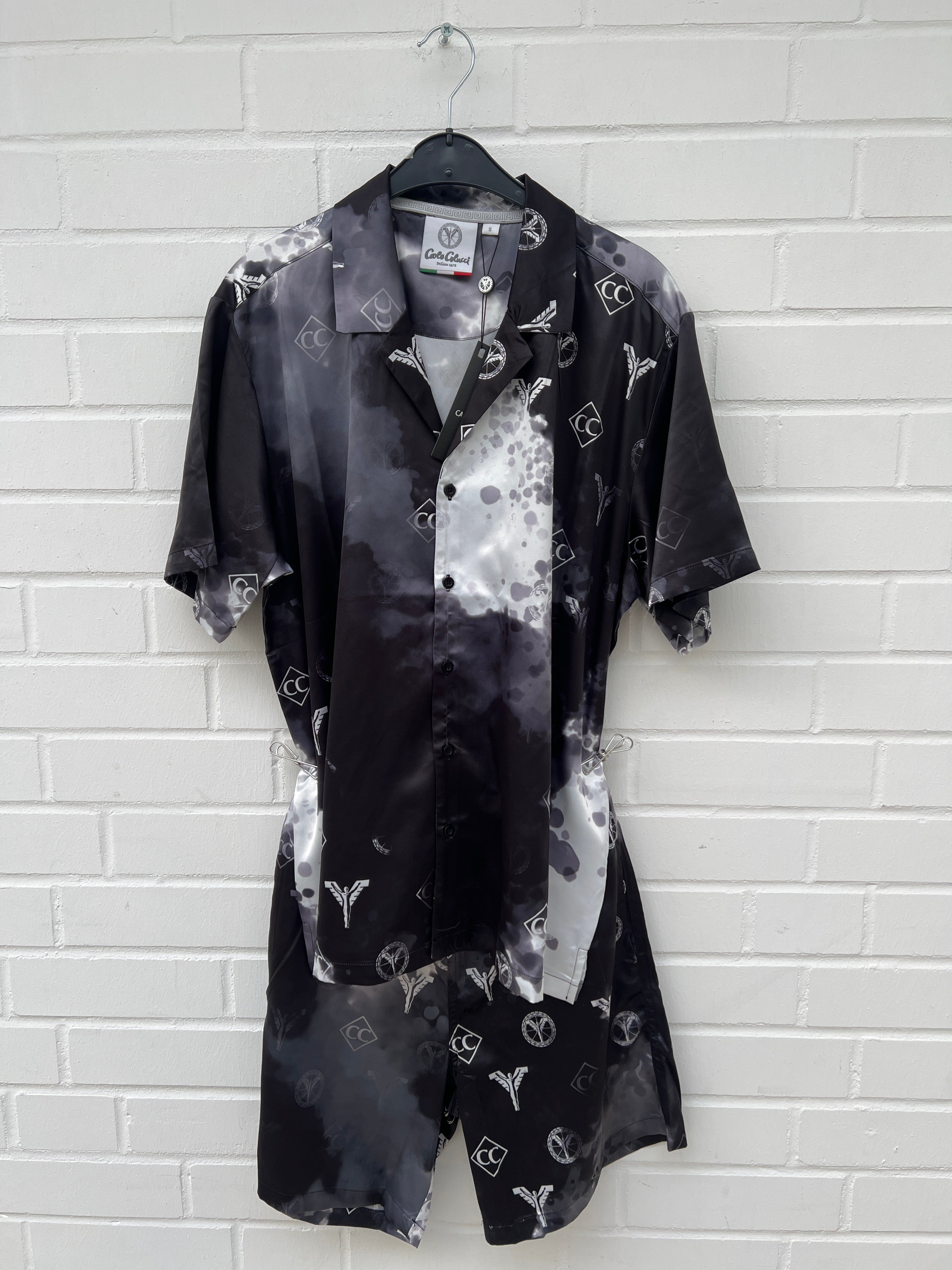 (Stange4) Carlo Colucci Satin Set schwarz GrS