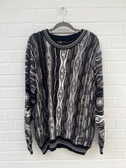 Carlo Colucci 3D Strickpullover Pullover schwarz weiß C9006 COL 201