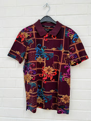 (Stange2) Carlo Colucci Poloshirt bordeauxbunt Gr.XS