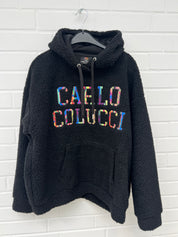 Carlo Colucci Teddy Hoodie schwarz